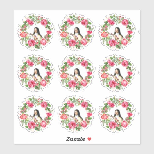 Katholische Kirche St. Therese Kranz Roses Aufkleber (Blatt)