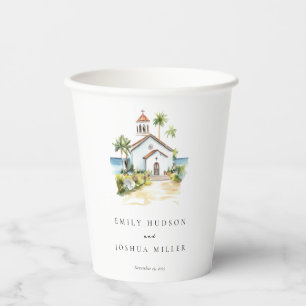 Katholische Kirche Tropische Hochzeit Pappbecher