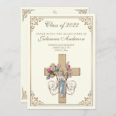 Katholische Klassik Eleganter religiöser Abschluss Einladung (Vorne/Hinten)