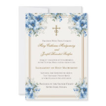 Katholische klassische blaue Blumenhochzeit