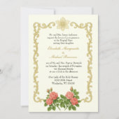 Katholische klassische Elegante Hochzeit Einladung (Vorderseite)