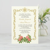 Katholische klassische Elegante Hochzeit Einladung (Stehend Vorderseite)