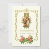 Katholische klassische Elegante Hochzeit Einladung (Rückseite)