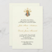 Katholische klassische Elegante Hochzeit Einladung (Vorne/Hinten)