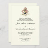 Katholische klassische Elegante Hochzeit Einladung (Vorne/Hinten)