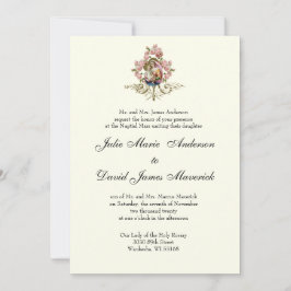 Katholische klassische Elegante Hochzeit Einladung