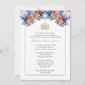 Katholische Kommunion Elegante Blumen Einladung (Rückseite)