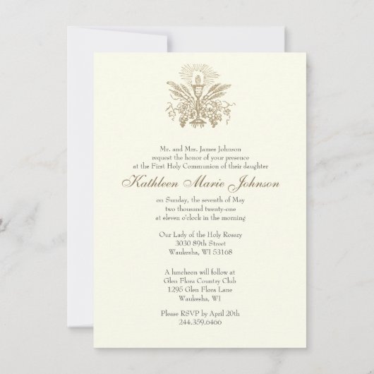 Katholische Kommunistische Priestermesse Eucharist Einladung (Rückseite)