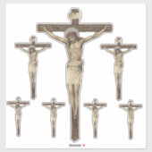 Katholische Kreuzigung Jesus auf dem religiösen Kr Aufkleber (Blatt)