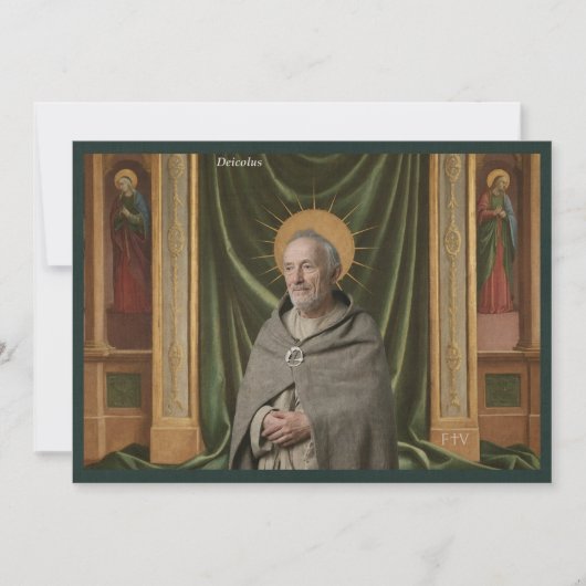 Katholische Kunst Heilige Karte | Heiliger Deicolu (Vorderseite)