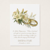 Katholische Lily Rings Wedding Holy Card (Vorderseite)