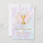 Katholische Mädchen erste kommunion Flüssigkeit Ma Einladung (Vorderseite)