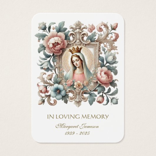 Katholische Maria Blumenbeerdigung Gedenkkarte - (Vorderseite)