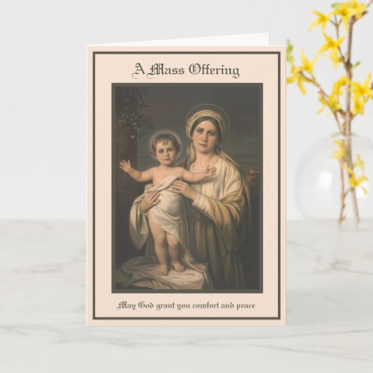 Katholische Maria Jesus Beileid Angebot Karte (Gelbe Blume)