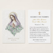 Katholische Maria Lavendel Blumenzwiebelkarten (Vorne & Hinten)