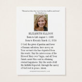 Katholische Maria Memorare Gebet Beerdigung Gebets (Rückseite)