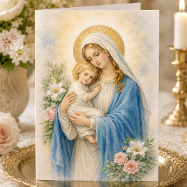 Katholische Maria und Jesus religiöse Geburtstagsk Karte