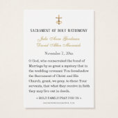 Katholische Mary Joseph Floral Wedgebet Cards (Rückseite)