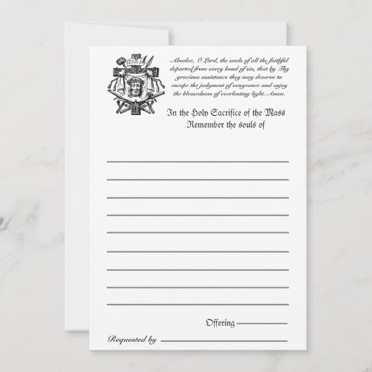 Katholische Masse Alle Soule Erinnerung an die Tot (Vorderseite)