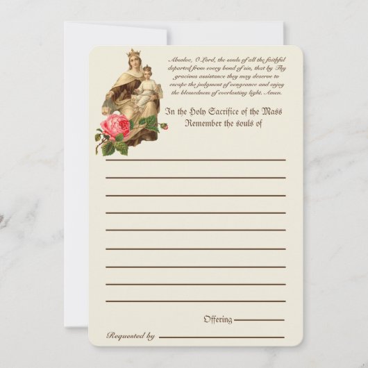 Katholische Masse Alle Soule Erinnerung an die Tot (Vorderseite)