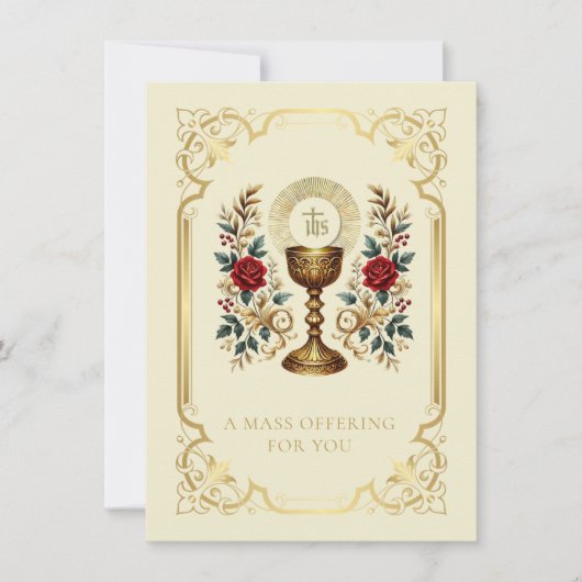 Katholische Masse, die Chalice Floral anbietet (Vorderseite)