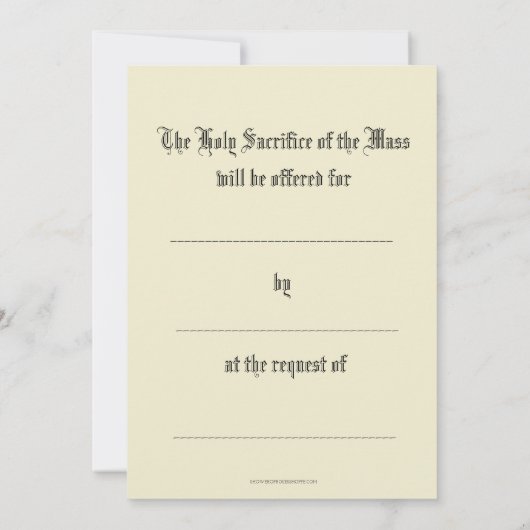 Katholische Masse, die Monstrance Bloral anbietet Mitteilungskarte (Rückseite)