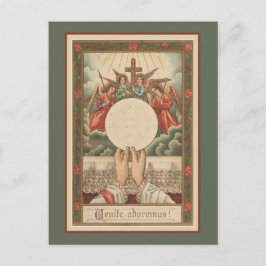 Katholische Massen Laternenpriester Hände Religiös Postkarte