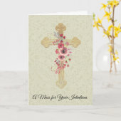 katholische Massengedenken mit rosa Blume Karte (Gelbe Blume)