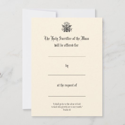 Katholische Messe, die Jesus Heilige Karten anbiet (Rückseite)