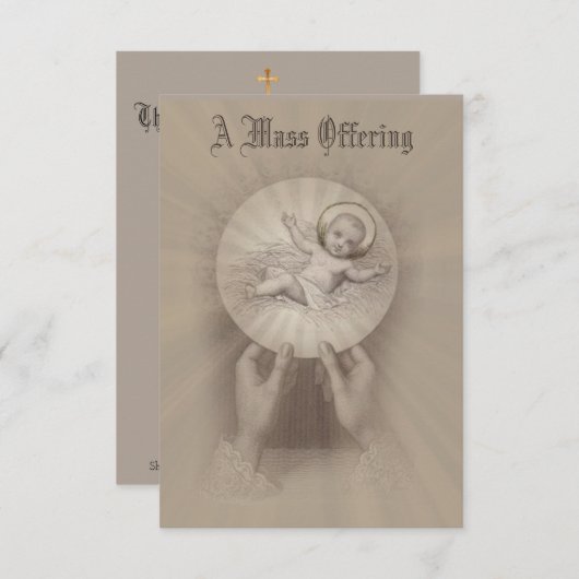 katholische Messe Gedenkstätte mit dem Baby Jesus Einladung (Vorne/Hinten)