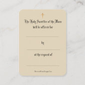 Katholische Messe mit Gebetskarte Visitenkarte (Rückseite)