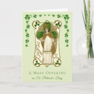 Katholische Messopfer St. Patrick's Day Shamrocks Karte