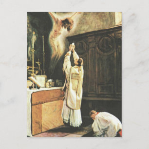 Katholische Messopferpriester Heilige Religiöse Postkarte