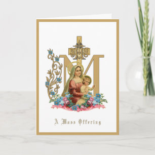 Katholische Messstipendium Jungfrau Maria Jesus Karte