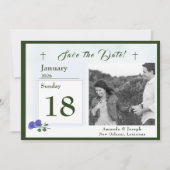 Katholische Mistkerei Blau und Grün Save The Date (Vorderseite)