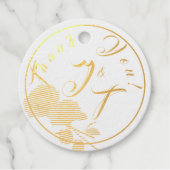 katholische Misty-Blue & Green Mit Monogramm Geschenkanhänger (Vorderseite)