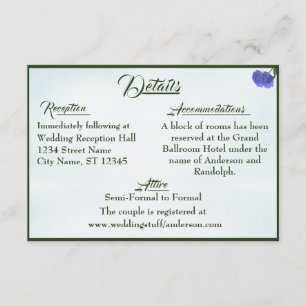 Katholische Misty-Blue & Green Wedding Card Begleitkarte