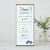 katholische "Misty Blue" und "Green Wedding Menu" Menükarte (Stehend Vorderseite)