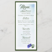 katholische "Misty Blue" und "Green Wedding Menu" Menükarte (Vorderseite)