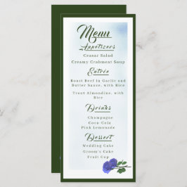 katholische "Misty Blue" und "Green Wedding Menu" Menükarte