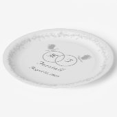 Katholische Mit Monogramm Hochzeit der Nuptial Uni Pappteller (Schrägansicht)