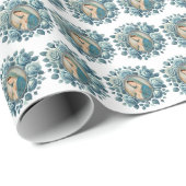 Katholische Mutter Mary Blue Rose Geschenkpapier (Rolleneckpunkt)