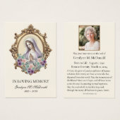 Katholische Mutter Mary Floral Beerdigung Gebetkar (Vorne & Hinten)