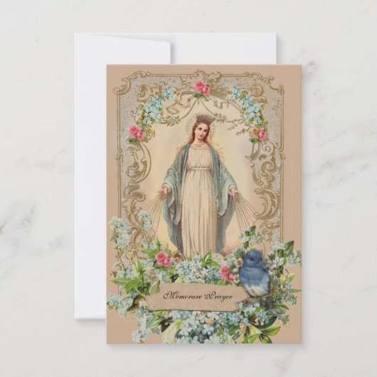 Katholische Mutter Mary Floral Memorys Gebet (Vorderseite)