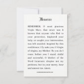 Katholische Mutter Mary Floral Memorys Gebet (Rückseite)