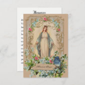 Katholische Mutter Mary Floral Memorys Gebet Einladung (Vorne/Hinten)