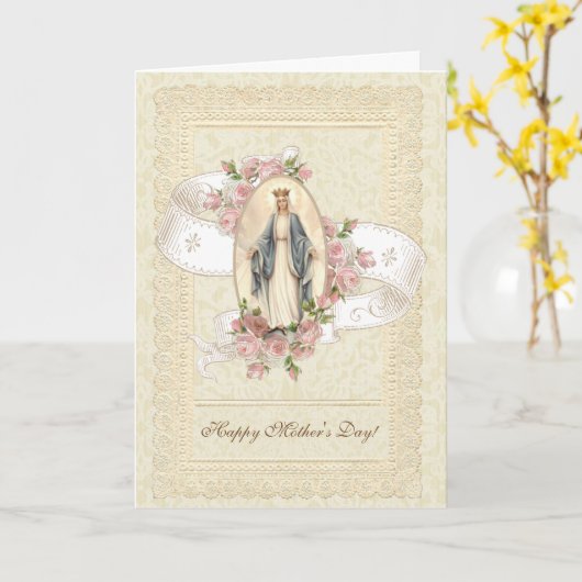 Katholische Mütter Tag Mutter Maria Karte (Gelbe Blume)