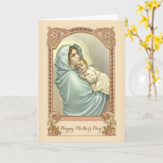 Katholische Mutter-Tagesmutter Mary Karte (Gelbe Blume)