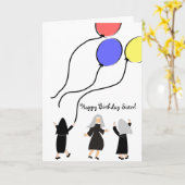 Katholische Nonnen-Geburtstags-Karten-Ballone Karte (Gelbe Blume)