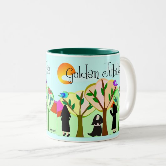 Katholische Nonnen-goldene Jubiläum-Geschenke Zweifarbige Tasse (VorderseiteRechts)